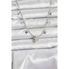 Callerrons Accessories Pirinç Gümüş Renk Zirkon Taşlı Kutup Yıldızı Model Kadın Kolye - EBJ251115W38387