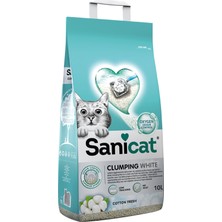 Sanicat Clumping White Koton Ferahlığı Kedi Kumu 10l