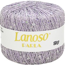 Lanoso Parla Lila Rengi Simli Pullu Örgü Ipi