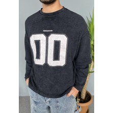 Alışveriş Sokağı Oversize Baskılı Old School Bordo Sweatshirt