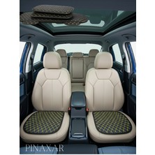 Seat Ibiza 6l 2002-2007 Ön ve Arka Takım Koltuk Minderi Kılıf Siyah Suni Deri Sarı Dikişli