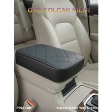 Renault Megane Hb 2004-2008 Deri Oto Kolçak Kılıfı Örtüsü Prime Süngerli Siyah Nakışlı
