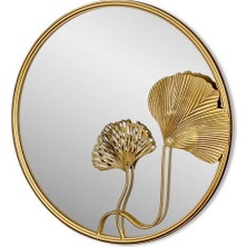 Lamedor Gıngko Leaf Cırcle Ayna Gold 60X60 cm