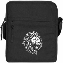 Zepplin Giyim Black And White Lion Omuz Çantası Fermuarlı Siyah Renk