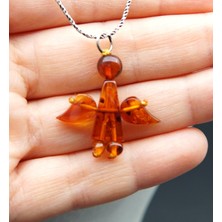 Siyah İnci Oltutaşı Kehribar Melek Kolye SK000150