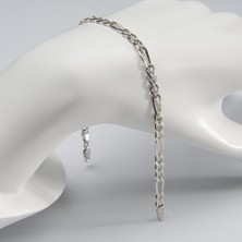 Silvalli 120 Mikron Rodyum Figaro Gümüş Bileklik