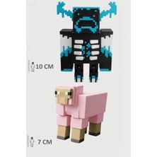 Minecraft Warden ve Pembe Koyun Sheep Set Hareketli Eklemli Figür