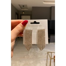 H&E Design Kadın Zirkon Taşlı Sallantılı Abiye Küpe