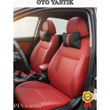 Audi A4 B6-B7 2000-2007 Oto Koltuk Kırmızı Şerit Boyun Yastığı 2 Adet