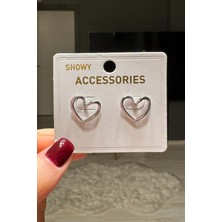 H&E Design Kadın Minimal Kalp Küpe