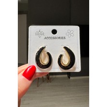 H&E Design Kadın Bordo Vintage Mineli Küpe