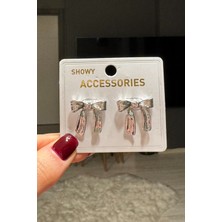 H&E Design Kadın Fiyonklu Kurdele Küpe