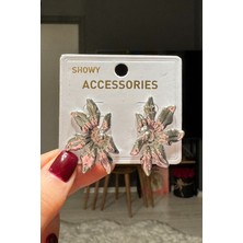 H&E Design Kadın Lotus Çiçeği Tarz Küpe