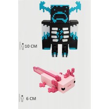 Minecraft Warden  ve Pembe Aksolotl Axolotl Set Hareketli Eklemli Figür