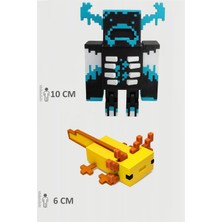 Minecraft Warden ve Sarı Aksolotl Axolotl Set Hareketli Eklemli Figür