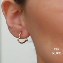 Bayar Gold 14 Ayar Altın Orta Boy Kalpli Tekli Küpe