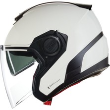 Nolan N40-5 06 Classıco 305 Camlı Yarım Kask Metal Beyaz