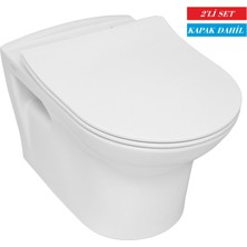 Serel Nita Yuvarlak Asma Klozet (NT23) + Blaze Slim Yavaş Kapanan Kapak 2'li Set