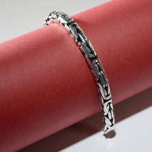 Silvalli 200 Mikron Oksitli Yuvarlak Kral Gümüş Bileklik