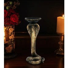 Yaratıcı Sanatlar Atölyesi Büyük Boy Dekoratif Kobra Taş Şamdan Mumluk Kase 25 cm