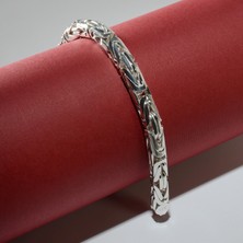 Silvalli 200 Mikron Naturel Yuvarlak Kral Gümüş Bileklik