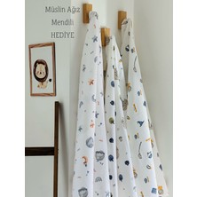Ftbabycollection %100 Pamuk 3'lü Müslin Bebek Battaniye Seti Oeko-Tex Sertifikalı Müslin örtü 80 x 90 cm
