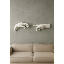 Yaratıcı Sanatlar Atölyesi Michelangelo Tanrının Eli Taş Duvar Dekoru 2'li Duvar Heykeli Seti