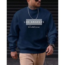 Punix Punıx Büyük Beden Özel Seri Los Angeles Baskılı Bisiklet Yaka Oversize Erkek Trend Sweatshırt