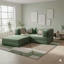 MONAMI Dechome Modern Fitilli Kadife | Köşe Koltuk | 180X180 Köşe Takımı | Modüler Köşe Takımı | Yataklı L Koltuk | Fitilli Kadife