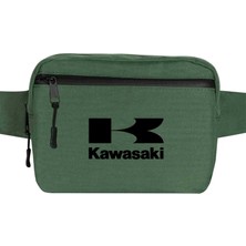 Zepplin Giyim Kawaski Logo Bel Çantası Fermuarlı Yeşil Renk