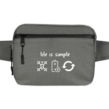 Zepplin Giyim Life Is Simple Bel Çantası Fermuarlı Gri Renk