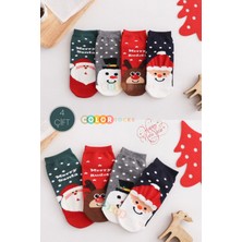 Color Socks 4'lü Yılbaşı Yeni Yıl Desenli Çorap Seti