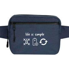 Zepplin Giyim Life Is Simple Bel Çantası Fermuarlı Lacivert Renk