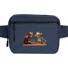 Zepplin Giyim Skelton Cowboy Bar Bel Çantası Fermuarlı Lacivert Renk