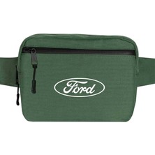 Zepplin Giyim Ford Logo Text Bel Çantası Fermuarlı Yeşil Renk