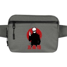 Zepplin Giyim Megumi Jajutsu Kaisen Bel Çantası Fermuarlı Gri Renk