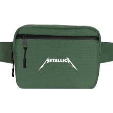Zepplin Giyim Metallica Classic Logo Bel Çantası Fermuarlı Yeşil Renk