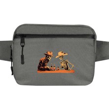 Zepplin Giyim Skelton Cowboy Bar Bel Çantası Fermuarlı Gri Renk