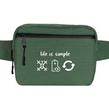 Zepplin Giyim Life Is Simple Bel Çantası Fermuarlı Yeşil Renk