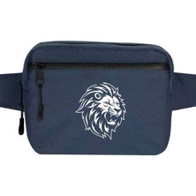 Zepplin Giyim Black And White Lion Bel Çantası Fermuarlı Lacivert Renk