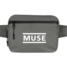 Zepplin Giyim Muse Logo Bel Çantası Fermuarlı Gri Renk