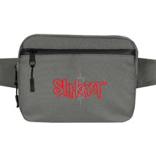 Zepplin Giyim Slipknot Logo Bel Çantası Fermuarlı Gri Renk
