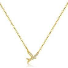 Brezza Lusso Jewelry Golden Freedom Kuş Minimal Kadın Gümüş Kolye