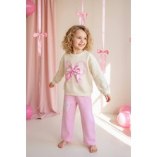 Miniğimin Cicileri Fiyonk Detaylı Kız Çocuk 2 li takım - Pembe