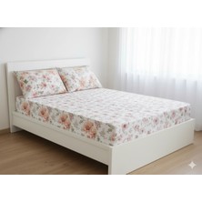 Maki Home Makiteks %100 Pamuklu Çiçek Desenli 160X200+2*(50X70) cm Çift Kişilik Lastikli Çarşaf Takımı