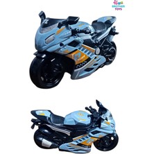 Brother Toys Sürtmeli Kaliteli Oyuncak Motorsiklet Yurtdışından Özel Üretim Gri Renk Polis Motor 14 Cm. 1 Adet