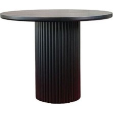 Gazzini Furniture Arya Yuvarlak Siyah Ahşap Bohem Masa 110X110