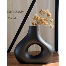 Siyah Renkli Lui Tasarım 20CM Iskandinav Tarzı Mat Beyaz Seramik Vazo Modern Dekorasyon İçin