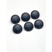 Kaban Mont Düğmesi Italyan Düğme / Deri Görünümlü / Lacivert / 6 Lı Set / 2,7 cm