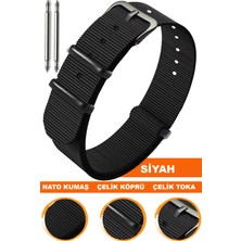  18mm-20mm-22mm-24mm saatlerle uyumlu nato kumaş tekstil saat kordonu kayışı n32nyl1b-b